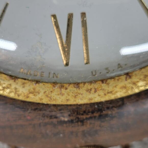 Vintage Wall Clock Light 29" Gold Green Brass Mid Century Leaf Vine Metal Tested - Picture 8 of 16